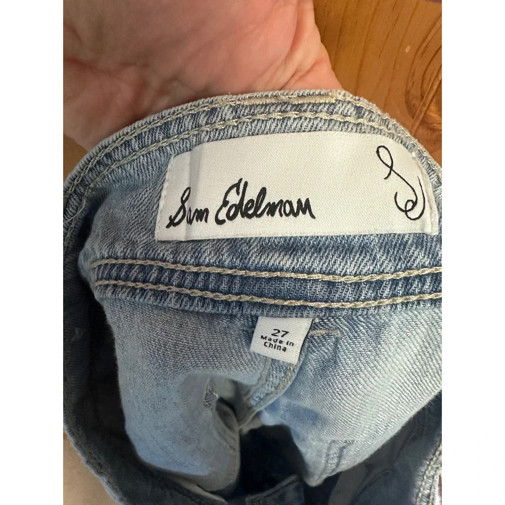 Sam Edelman Womens High Rise Pleated Braided Hem Denim Shorts Light Wash 27 Boho